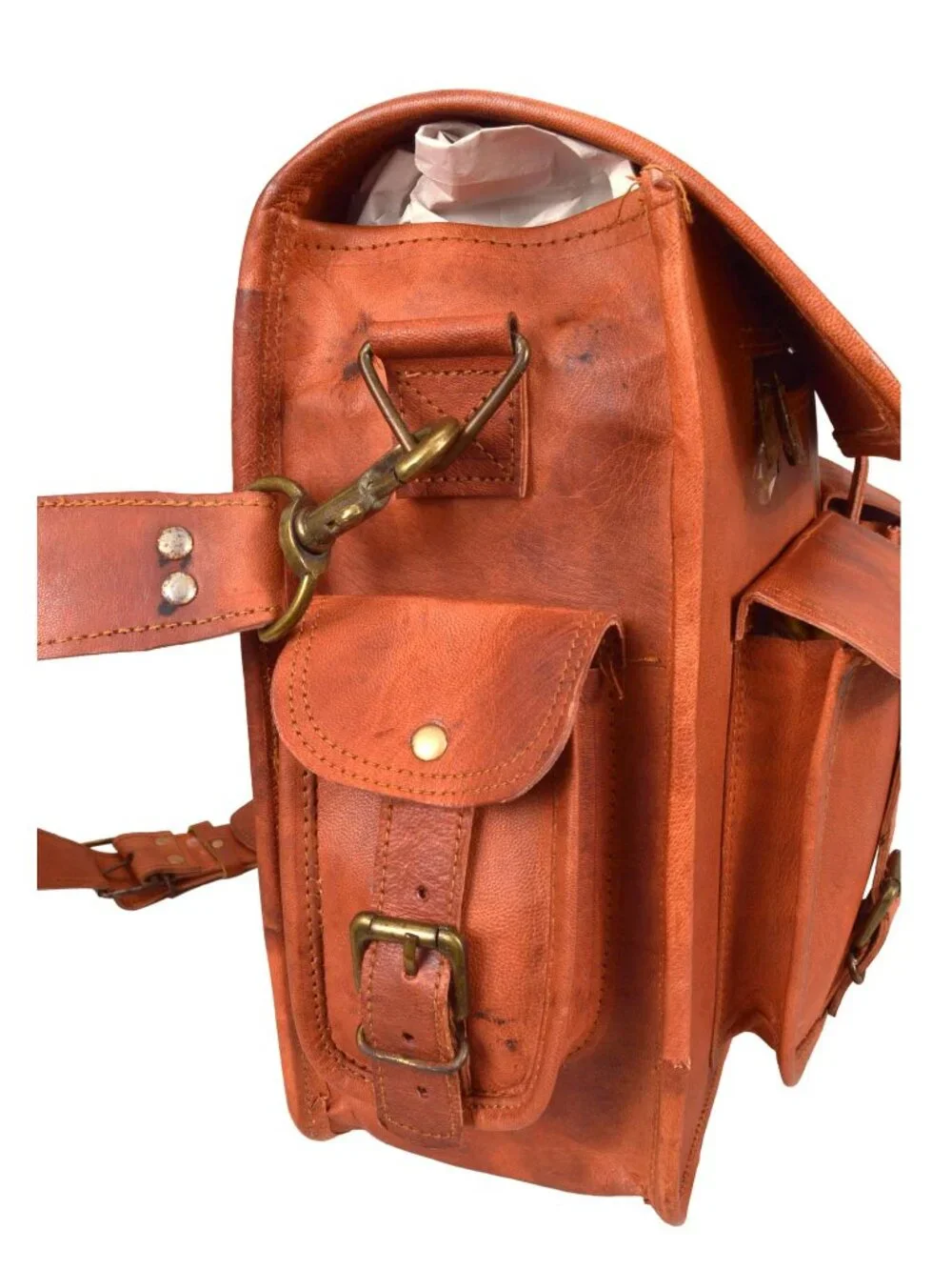 Cuero Leather Messenger Bag for Men, 18 Inch Laptop Crossbody
